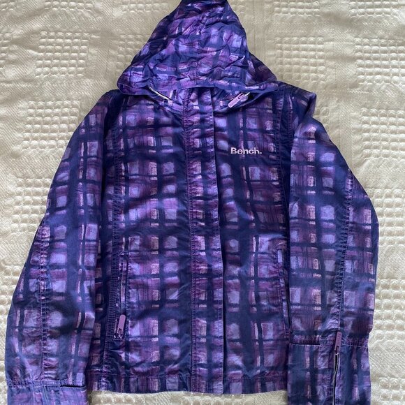 BENCH Purple/Pink Light Rain/Windbreaker 100% Cotton Jacket with Pockets Size XL - Picture 7 of 7
